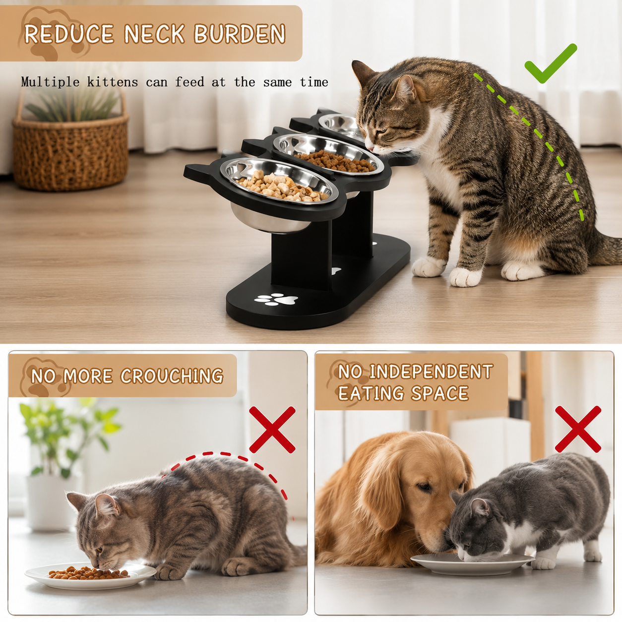 3-in-1 Elevated Pet Bowl