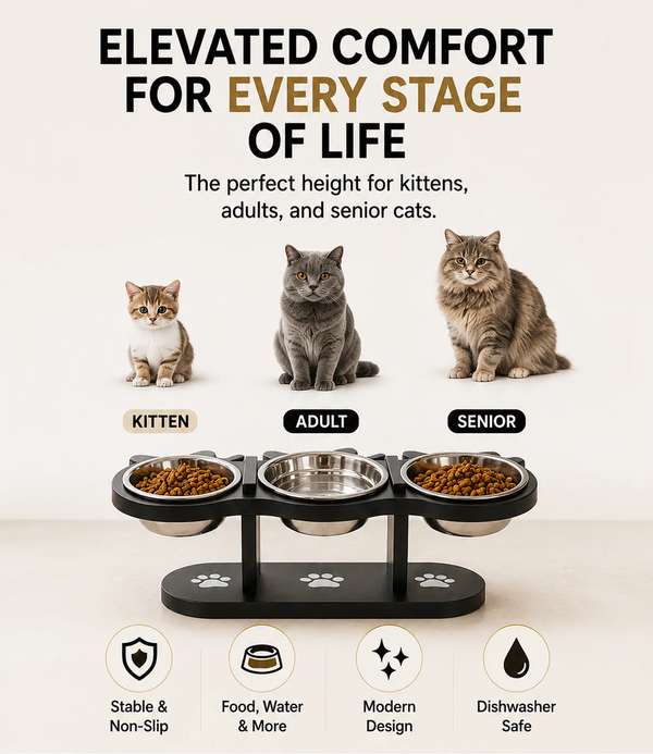 Elevated Cat Bowl Set