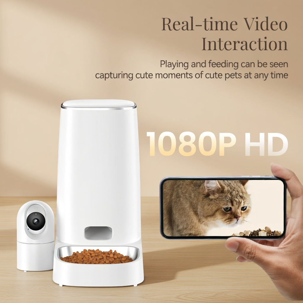 4L Smart Cat/ Dog Feeder With 360°Rotating Camera/ WIFI/ APP