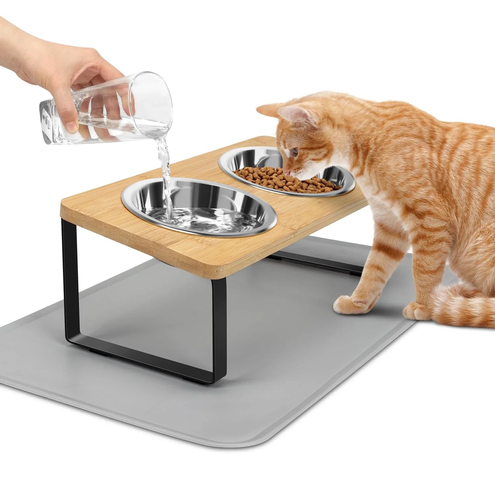 2 in 1 Comfort Cat Bowls with Mat