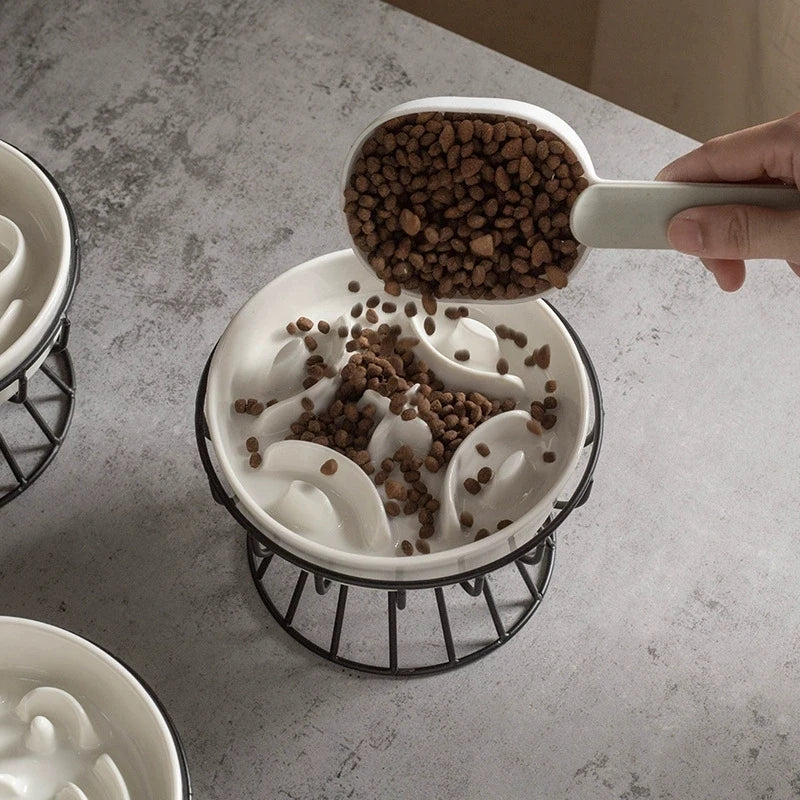 Ceramic Anti-Choke Cat Feeder Bowl