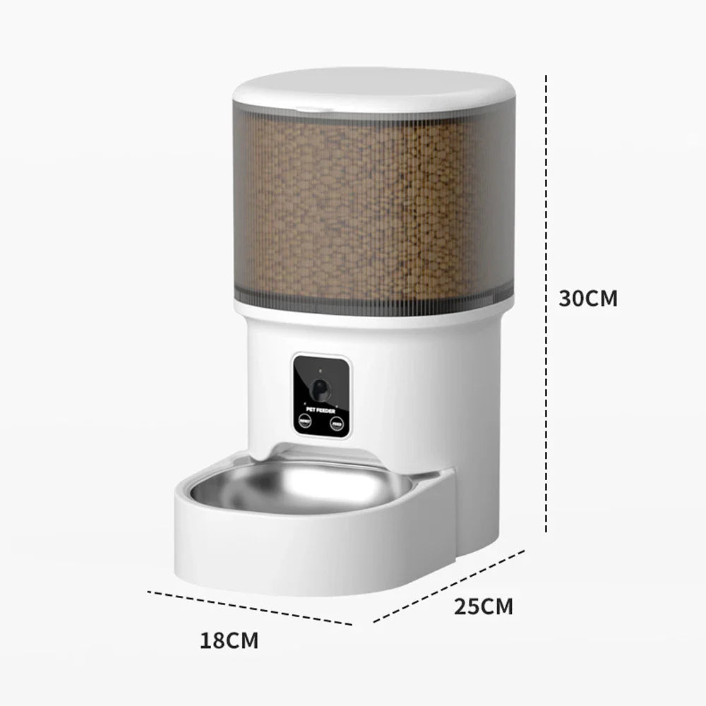 Smart Pet Feeder with Camera + 2.2L Water Fountain