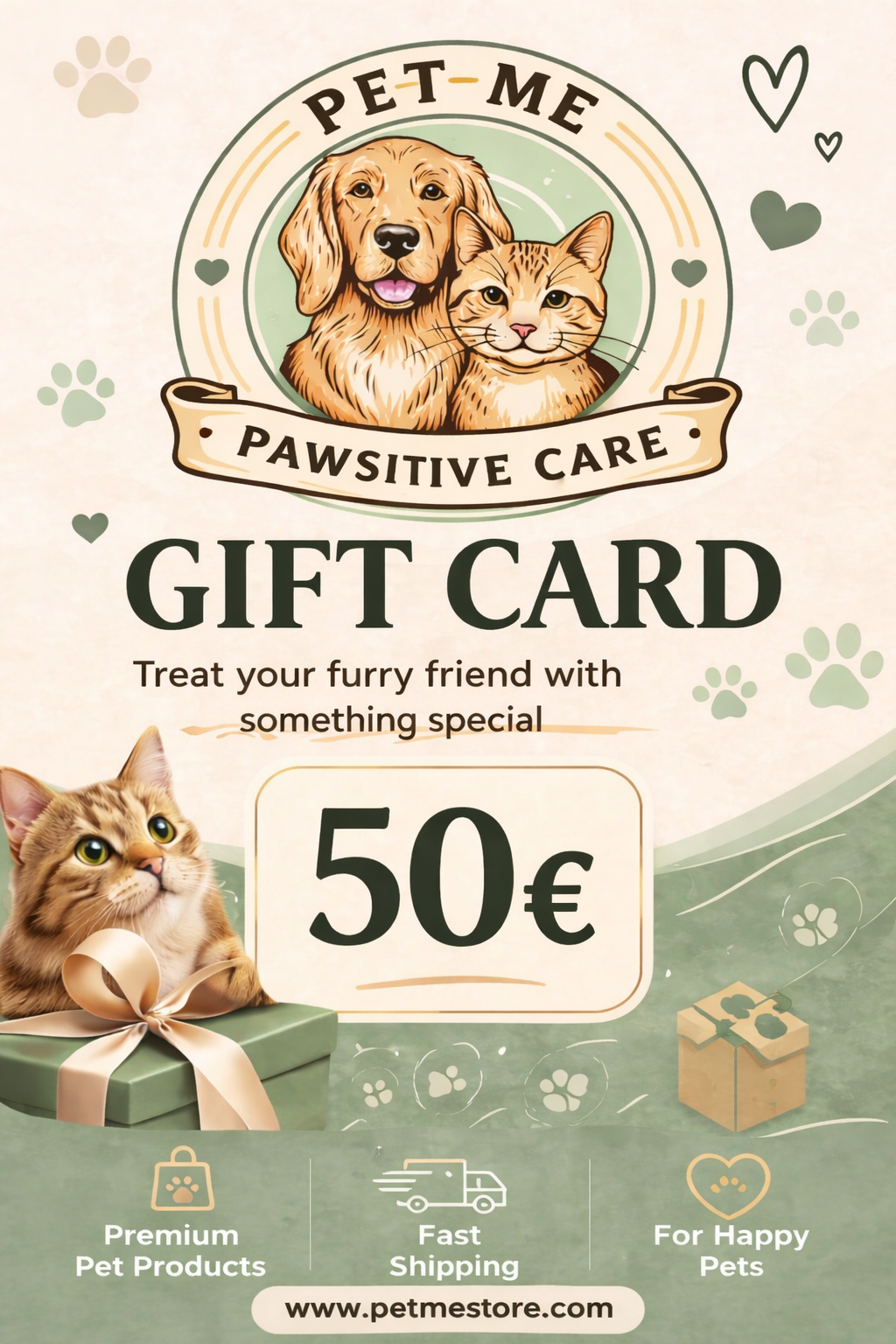 Pet-Me-Geschenkkarte